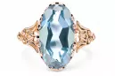 Ring Vintage style Aquamarine Original Vintage 14K Rose Gold vrc058r